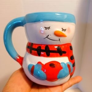 New Bay Island Blue Snowman Ceramic Mug